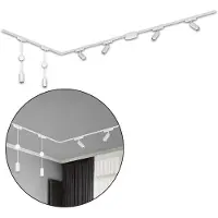 Briloner Luxtrail Système de rail, set complet, 4x LED Spots, 2x LED Suspendu, orientable, réglable en hauteur, blanc, 3m