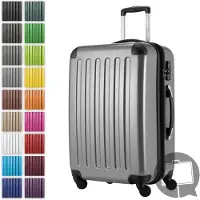 Hauptstadtkoffer Alex - Valise rigide extensible avec 4 roulettes Check-In Trolley Valise de voyage avec soufflet extensible Check-In Bagages 158cm Hardcase Luggage 65 cm, 74 litres,Argent