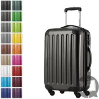 Hauptstadtkoffer Alex - valise à main avec extension trolley cabine 4 roulettes, bagage à bord pour chaque compagnie aérienne, trolley de voyage taille S coque dure brillante, 55 cm, 42 litres,graphite