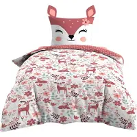 Douceur d'intérieur Parure de lit - - BICHETTE - Coton - 200 x 140 cm - Rose