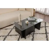 Skye Decor , Vetrino - Wood Black, table basse, bois noir, plateau 100 % mélamine, 105 x 65 x 40 cm