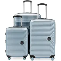 Hauptstadtkoffer - Mitte - Set de valises 3 trolley à coque dure, TSA, extension XXL, 4 roulettes (S, M & L),Pool bleu