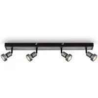 Briloner Plafonnier LED, spot orientable 4xGU10 4,9W, argent antique