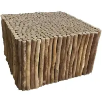 Casa Padrino Table basse de style rustique "", fabriquée à partir de branches de bois, de couleur naturelle, dimensions : 80 x 80 x 46 cm. Table basse artisanale pour salon