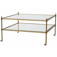 Casa Padrino Table basse de luxe , style Art Déco, en laiton, forme carrée, idéale pour le salon, dimensions : 78 x 78 x hauteur 44 cm