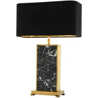 Casa Padrino Lampe de table de luxe couleur laiton antique / noir 46 x 22 x H. 66 cm - Collection de luxe