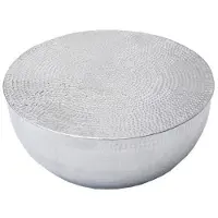 Casa Padrino Table basse Argent 68 cm Aluminium - Table de salon - pièce unique
