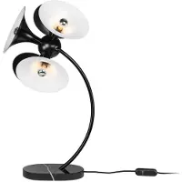 Casa Padrino Lampe de table de luxe Noir / Blanc 41 x 41 x H. 77 cm - Lampe de bureau - Lampe en aluminium avec pied en marbre - Lampe de salon - Lampe de bureau