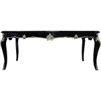 Casa Padrino Pompöös by Table de salle à manger baroque avec plateau en verre noir / or - Table de salle à manger baroque Pompöös conçue par Harald Glööckler