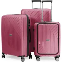 Hauptstadtkoffer TXL Set de 3 valises légères et robustes Trolleys de voyage Compartiment pour ordinateur portable Valises sur roulettes Set de bagages Valises de voyage lightweight Travel Bags,,Berry