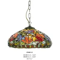 Casa Padrino Fait à la main Tiffany Lampe à suspendre de Diamètre 40 cm, 1-flamme - Lampe