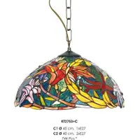 Casa Padrino Fait à la main Tiffany Lampe à suspendre de Diamètre 40 cm, 1-flamme - Lampe