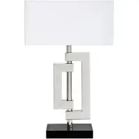 Casa Padrino Lampe de table design , finition blanche et nickel noir, dimensions 64 x 40 x 20 cm, éclairage de luxe