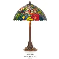 Casa Padrino Lampe de table Tiffany, abat-jour en verre et métal au design élaboré, hauteur 40 cm, diamètre 61 cm