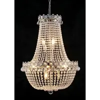Casa Padrino Lustre baroque nickelé avec des cristaux de verre Longueur 80 cm Diamètre 60 cm Style antique - Meubles Lustre Lustre Lampe à suspendre