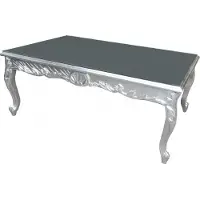 Casa Padrino Table basse baroque argentée aspect antique 120 x 80 cm - Mod2