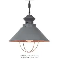 Casa Padrino Lampe à suspendre Plafonnier couleur béton / bronze Design industriel 34 cm de diamètre - Lampe industrielle Lampe industrielle