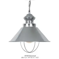 Casa Padrino Lampe à suspendre Plafonnier galvanisé Design industriel 34 cm de diamètre - Lampe industrielle Lampe industrielle