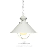 Casa Padrino Lampe à suspendre Plafonnier blanc design industriel 34 cm de diamètre - Lampe industrielle Lampe industrielle