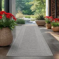 HomebyHome Tapis d’Extérieur Imperméable et Résistant aux UV Idéal pour Cuisine Balcon Terrasse Jardin et Salon, Taille: 80x250 cm