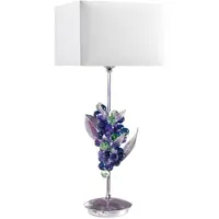 Casa Padrino Lampe de table de luxe Raisins Argent / Violet / Vert / Blanc 20 x 20 x H. 50 cm - Lampe de bureau moderne avec verre en cristal Swarovski raffiné - Qualité de luxe - Italy