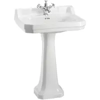 Casa Padrino Lavabo en porcelaine de luxe , style Art nouveau, blanc, 61 x 51 x H. 90 cm