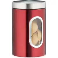 Relaxdays Boîte à provisions hauteur 17,0 cm rouge 1,4 l
