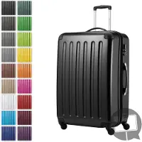 Hauptstadtkoffer Alex - Grande valise rigide pour bagages enregistrés avec extension Trolley Valise à roulettes Check-In Valise de voyage XL 75 cm, 119 L, 4 roulettes, brillant,Noir