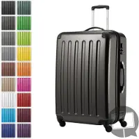 Hauptstadtkoffer Alex - Grande valise rigide pour bagages enregistrés avec extension Trolley Valise à roulettes Check-In Valise de voyage XL 75 cm, 119 L, 4 roulettes, brillant,Graphite