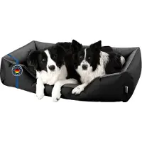 BedDog Lupi Lit Pour Chien, Panier Corbeille, Coussin De Chien [Xxl Env. 120x85cm, The-Rock (Noir/Gris)]