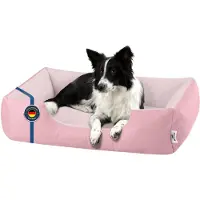 BedDog Zara Lit Pour Chien, Panier Corbeille, Coussin De Chien [L Env. 80x65cm, Pink-York (Rose)]