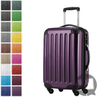 Hauptstadtkoffer Alex - Valise bagage à main avec extension trolley cabine 4 roulettes, bagage à bord pour chaque compagnie aérienne, trolley de voyage taille S coque dure brillante, 55 cm, 42 litres,Lila