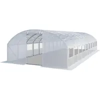 TOOLPORT Serre de Jardin Serre Tunnel Plastique Robuste 4x10m - Bâche PE 180g/m² blanc transparent