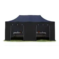 TOOLPORT 3x6 m Tonnelle pliante Acier, PES 750, côtés sans fenÃªtre, noir