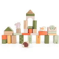 Viga Toys VIGA : Jouets éducatifs en bois, blocs Montessori, animaux, 50 pièces.