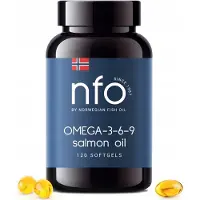 NFO Omega 3-6-9 Salmon Oil Capsules - Omega-3, EPA, DHA, DPA pour la santé du cœur et du cerveau [120 softgels]
