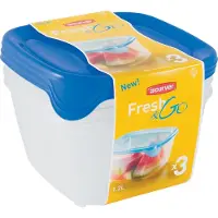 Curver fresh&go square container set 3x1.2l /blue/ transparent