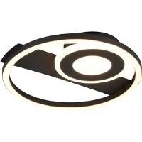 TRIO Plafonnier LED, noir, design circulaire, L 32 cm