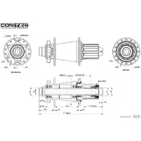Contec M.core Cl Disc Boost Shimano/sram Hg Rear Hub Argenté 32H / 12 x 148 mm
