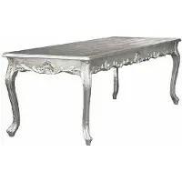 Casa Padrino Table de salle à manger baroque argent 200cm - Table de salle à manger