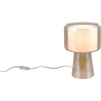 TRIO Lampe de table, verre, ambre, brunâtre, interrupteur à cordon, H 29 cm