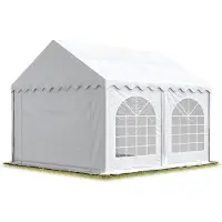 TOOLPORT Tente Barnum de Réception 3x5 m Bâches PVC 750 N blanc Cadre de Sol Jardin