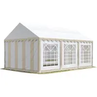 TOOLPORT 3x6 m Tente de réception / Barnum beige-blanc toile de haute qualité PVC 700 N