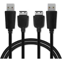 Cellonic 2x Câble USB transfert de données et charge de 1m compatible avec Samsung PCBS10 | GT-S5230 / GT-E1200 / GT E1190 / GT-E1150 / GT-E1050 18 Pin Connector vers USB A 2.0 noir Fil en