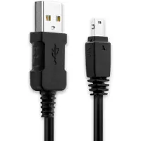 Subtel Câble USB EMC-6 12 Pin 2.0 transfert données pour appareil Casio Exilim EX-FC100, EX-Z2, EX-Z550, EX-Z1050, -Z100, EX-Z75 cable charge et data 1m PVC noir, cordon caméra