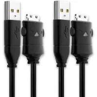 Subtel 2x Câble USB 2.0 transfert données pour appareil Samsung i7 i70 i85 NV3 NV8 NV10 NV11 NV15 L70 L730 L830 DigiMax S800 i6 i5 cable charge et data 1.5m PVC noir, cordon caméra