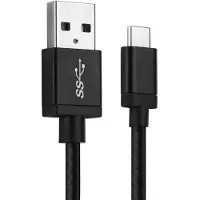 Cellonic Câble USB de données data 1m compatible avec Sharp A1 / Z2 / C10 / D10 Cordon USB de charge USB C Type C vers USB A 3.0 3A noir Fil Nylon