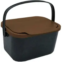 Practic Poubelle4,5 litres de capacité noire avec couvercle marron Mini Bini