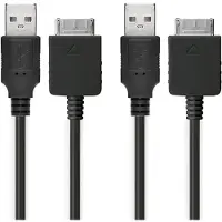 Subtel 2x Câble USB lecteur mp3 data et charge de 1m compatible avec Sony Walkman NW-A55L NWZ-ZX2 NWZ-A15 A10 NWZ-A816 A818 NWZ-E858 NWZ-ZX1 ZX100 Walkman Connector vers USB A 2.0 noir Fil en données