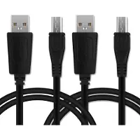Cellonic 2x Câble USB transfert de données et charge de 1m compatible avec Blackview BV4900, BV4900s, BV5500, BV5500 Plus, BV6000 Micro-USB langer Stecker vers USB A 2.0 1A noir Fil en PVC